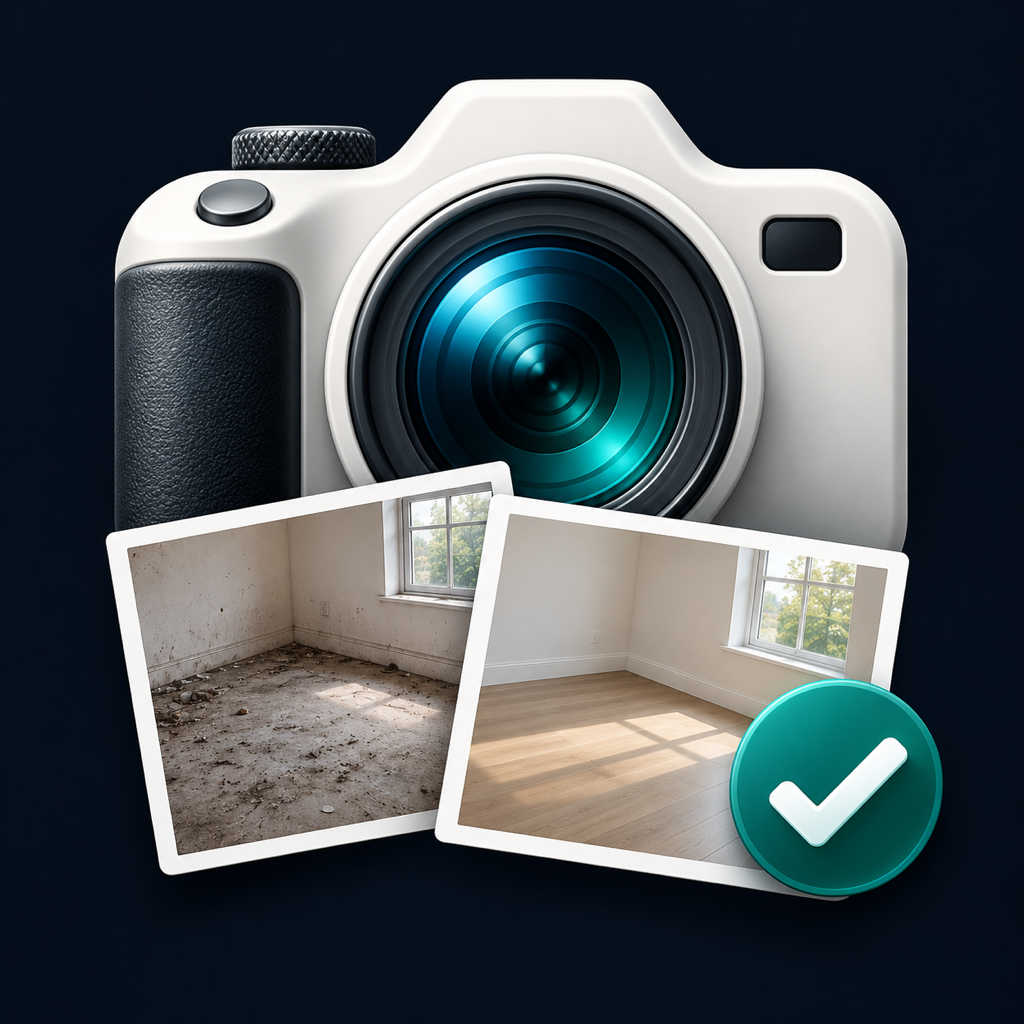 Camera with paired before and after photographs.